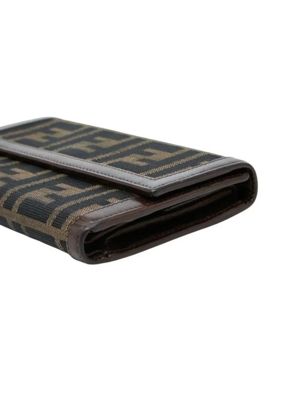 Fendi Zucca Wallet Brown Canvas Leather